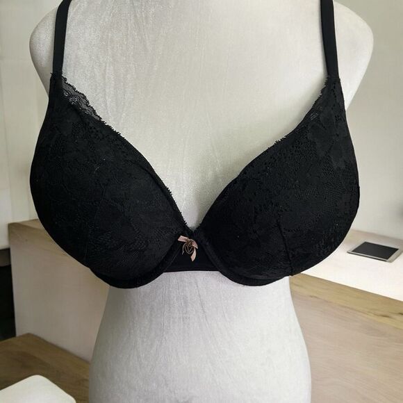 Victoria's Secret Body by Victoria Perfect Shape Push-Up Smooth Bra 36DD Black - Picture 2 of 11